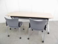 フォールディングテーブル+カートチェア2脚セット