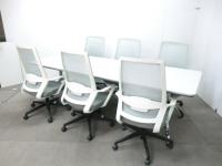 イトーキ / ホワイト ・ライトグレー/ 【中古」 スタイリッシュ会議室セット ホワイトモデル