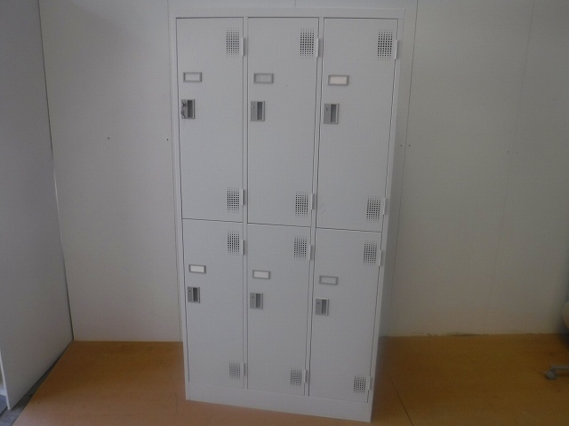 6人用ロッカー　豊国工業　ホワイト