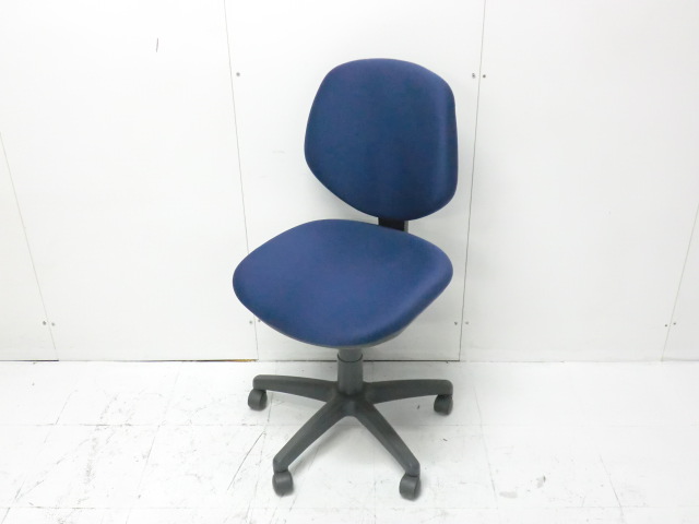 【中古】オフィスチェア / ダークブルー / 肘無
