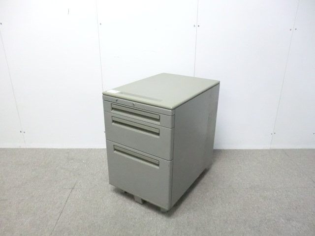 オカムラ / グレー / 【中古】 3段ワゴン