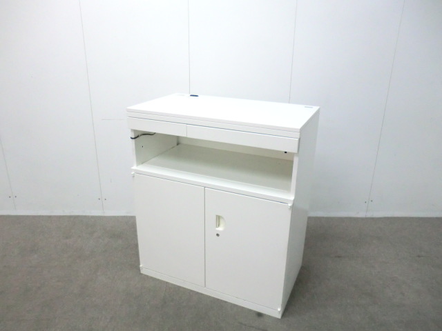 オカムラ/SA/ホワイト / 【中古】 キッチンキャビネット
