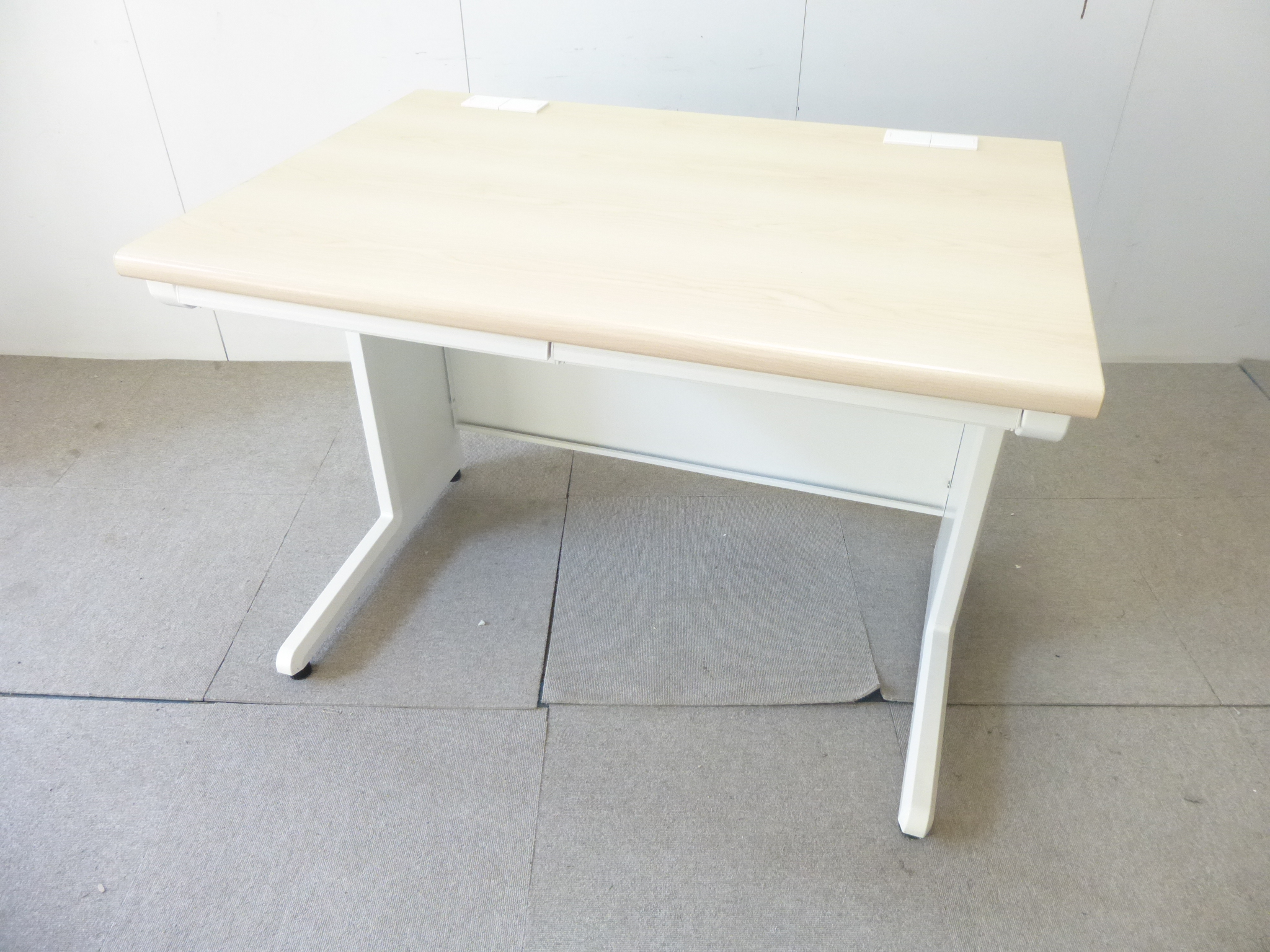 木目調/平デスク/【中古】