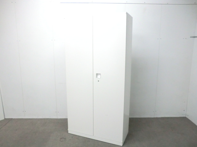 オカムラ/レクトライン/ホワイト/【中古】両開きキャビネット