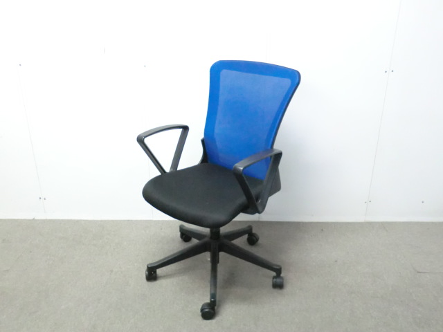 OAチェア / ブルー / 【中古】 肘有