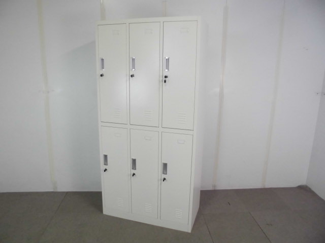 6人用ロッカー/ホワイト/【中古】