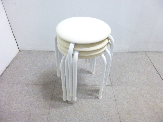 丸イス/アイボリー/【中古】