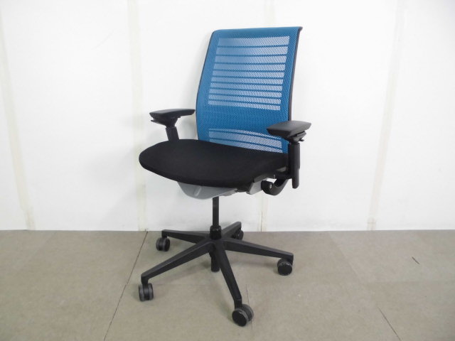 OAチェア/シンクチェア/スチールケース/肘有/グリーン/