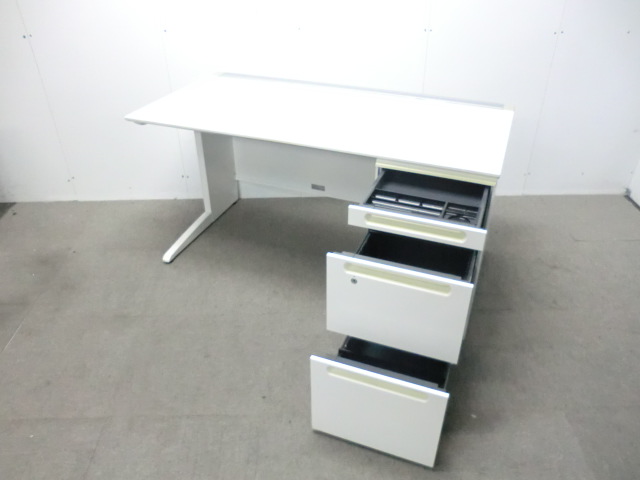 クロガネ / ホワイト 【中古】 片袖デスク