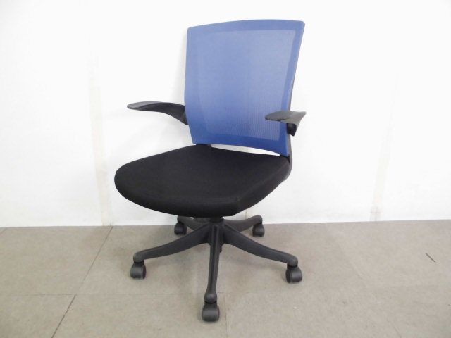 OAチェア/肘有/ブルー/【中古】