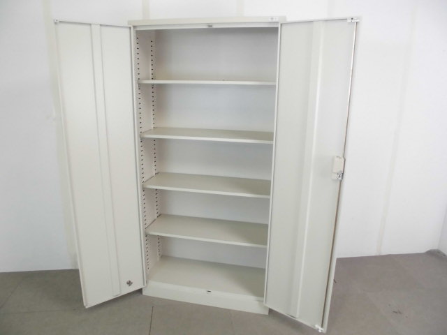 両開きキャビネット/生興/ニューグレー/【中古】