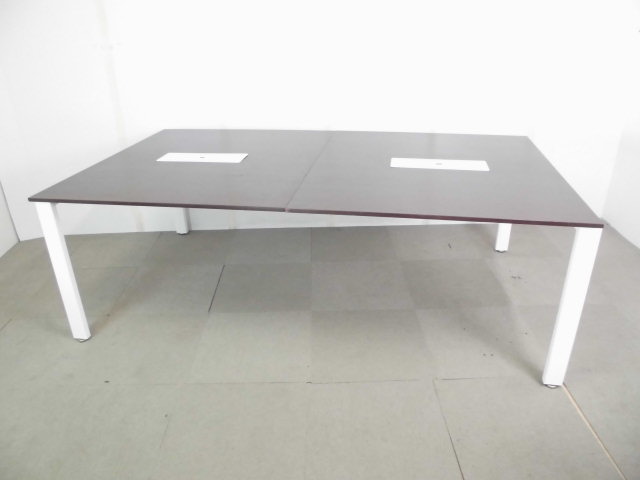 会議テーブル/木目/ダークブラウン/【中古】