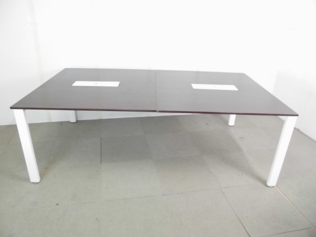 会議テーブル/木目/ダークブラウン/【中古】