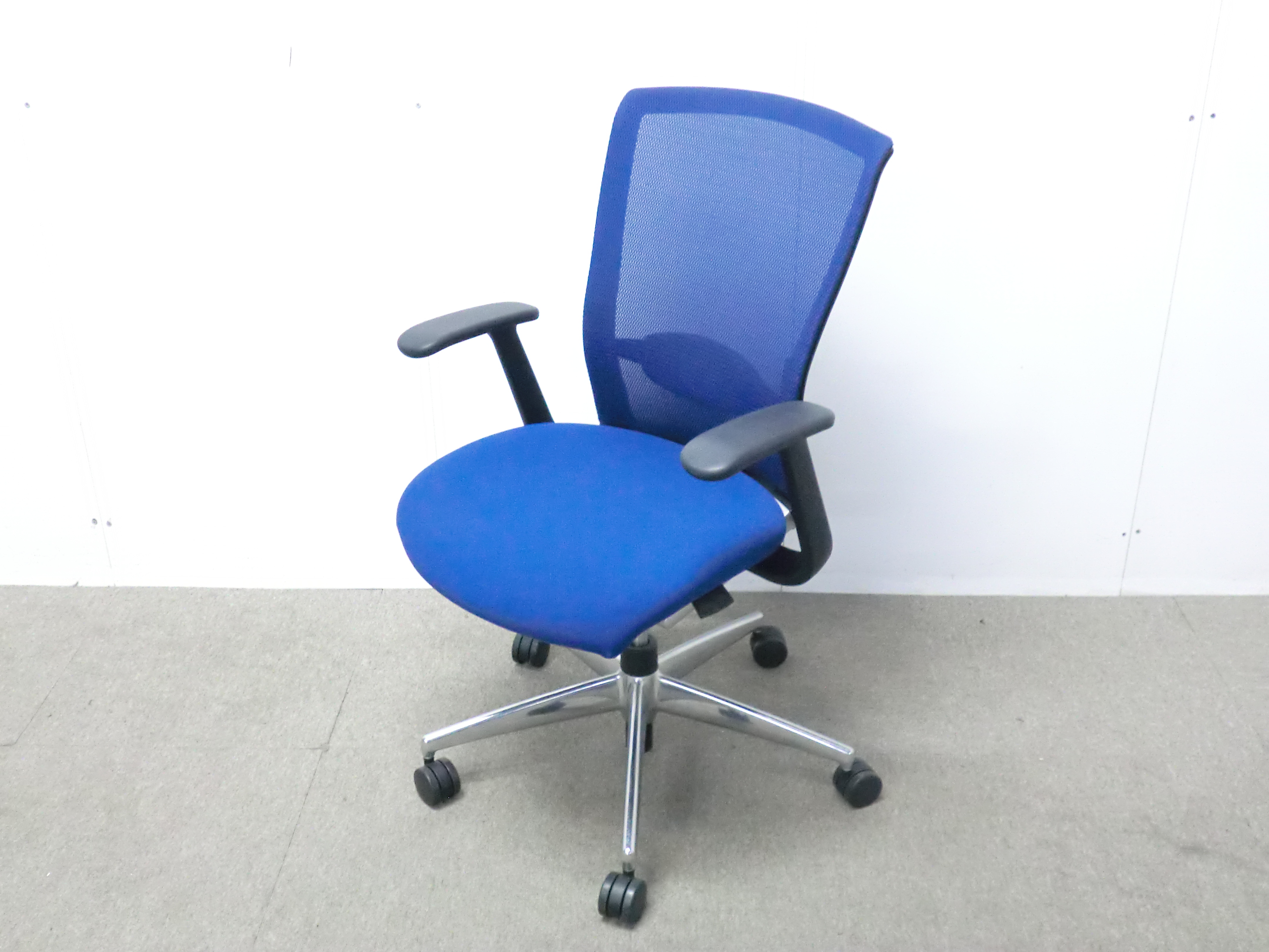 コクヨ / エトス / ブルー / CR-G1620 【中古】 OAチェア肘有