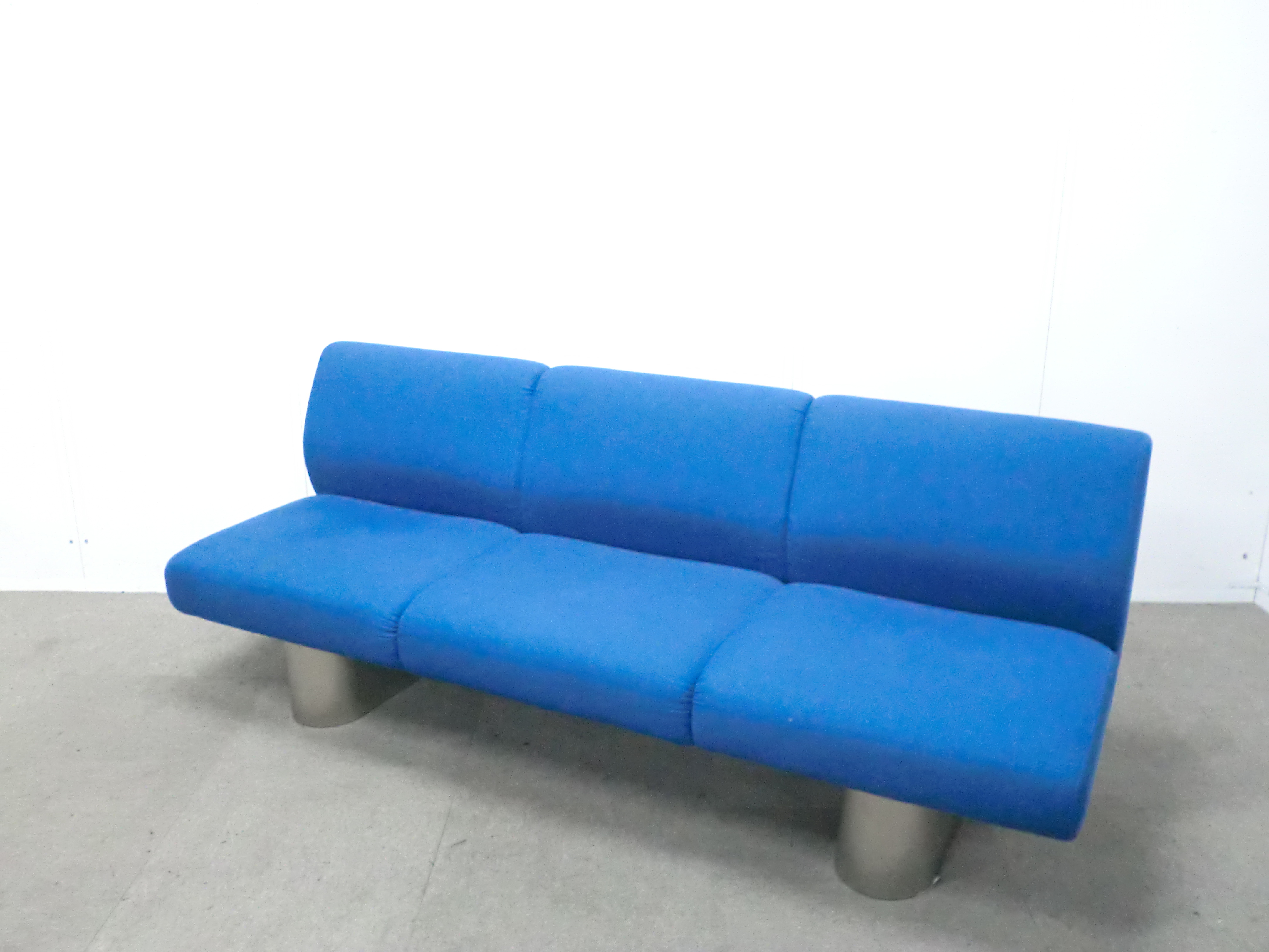 イトーキ / ブルー / 【中古】 3人掛けソファ