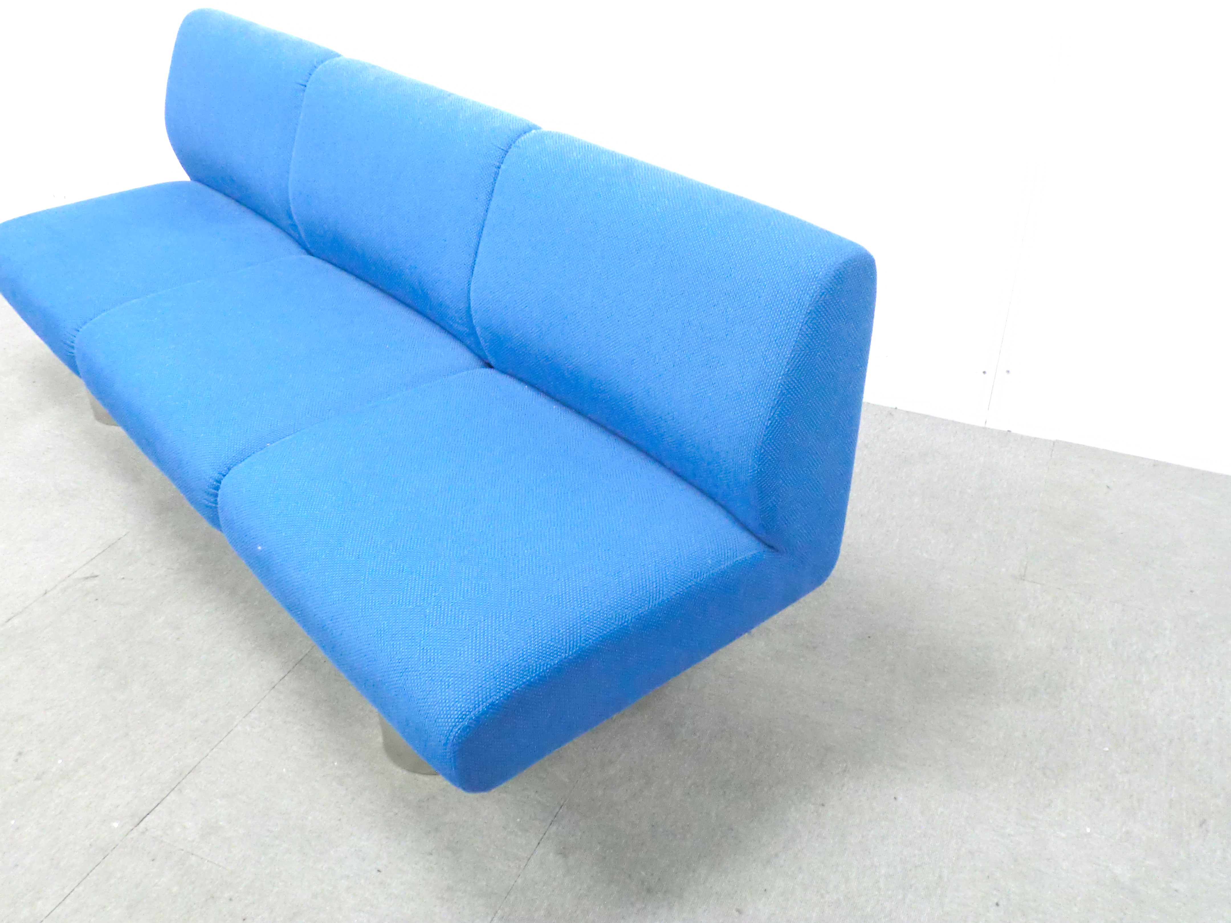 イトーキ / ブルー / 【中古】 3人掛けソファ
