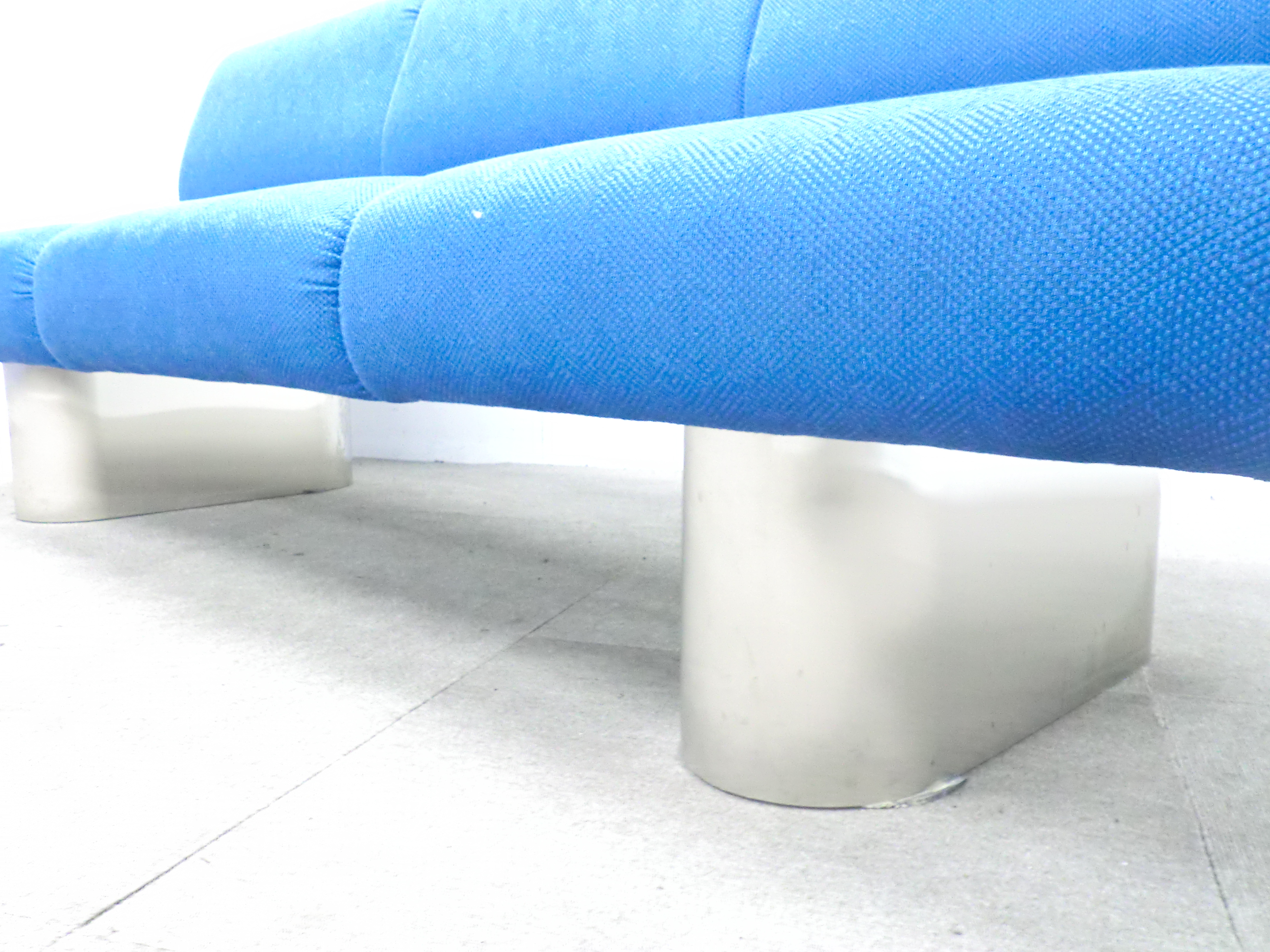 イトーキ / ブルー / 【中古】 3人掛けソファ