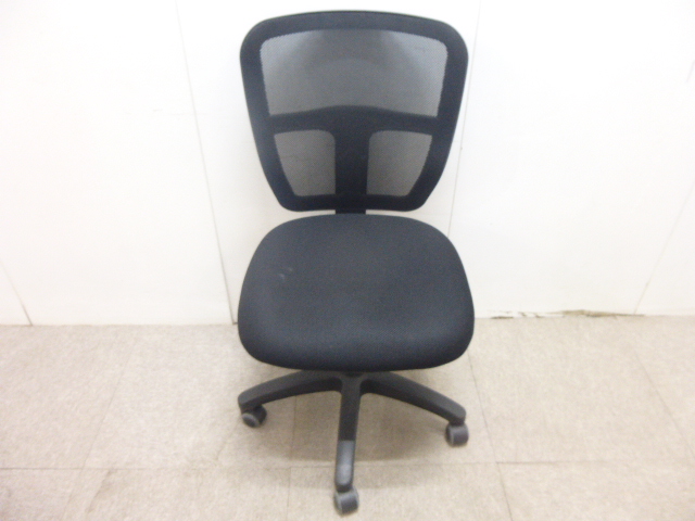 ブラック/OAチェア/肘無/メッシュ/【中古】