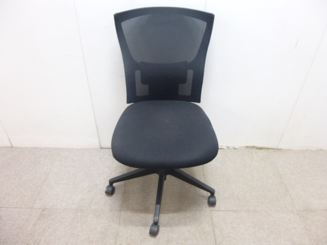 ブラック/OAチェア/肘無/メッシュ/【中古】/