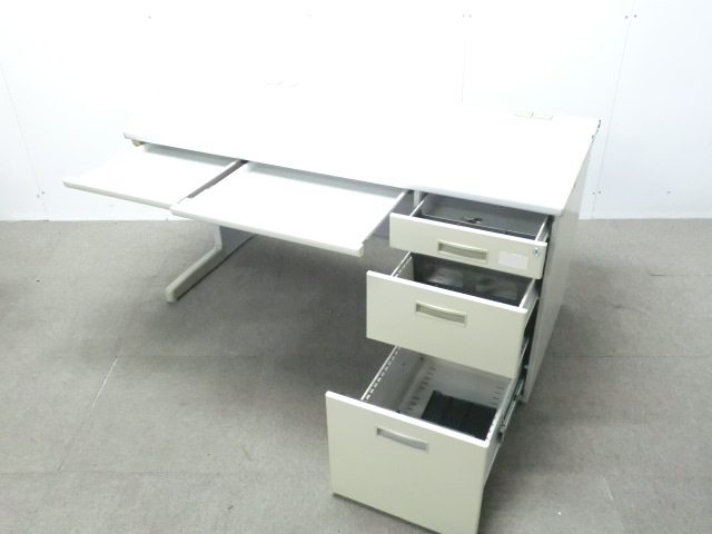 トヨセット / ニューグレー / 【中古】 片袖デスク