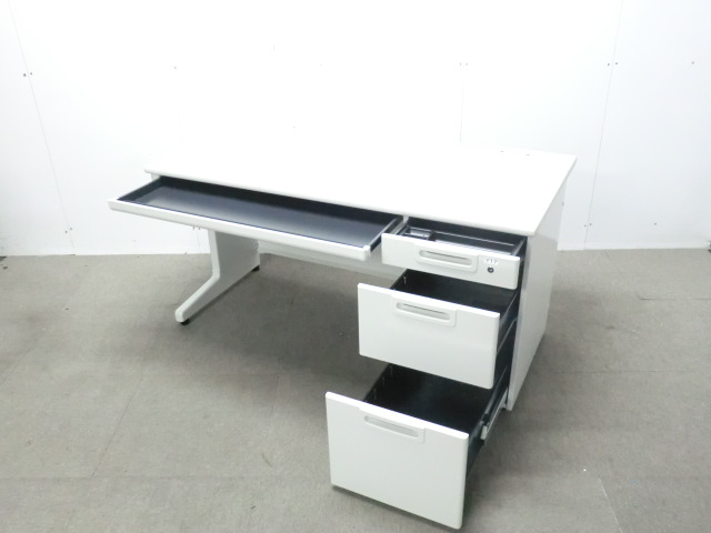 プラス / LA / ホワイト / 【中古】 片袖デスク