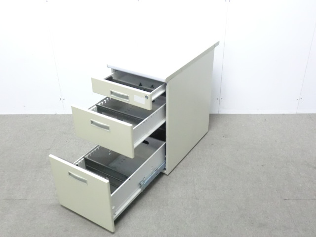 トヨセット / ニューグレー / 【中古】 3段脇机