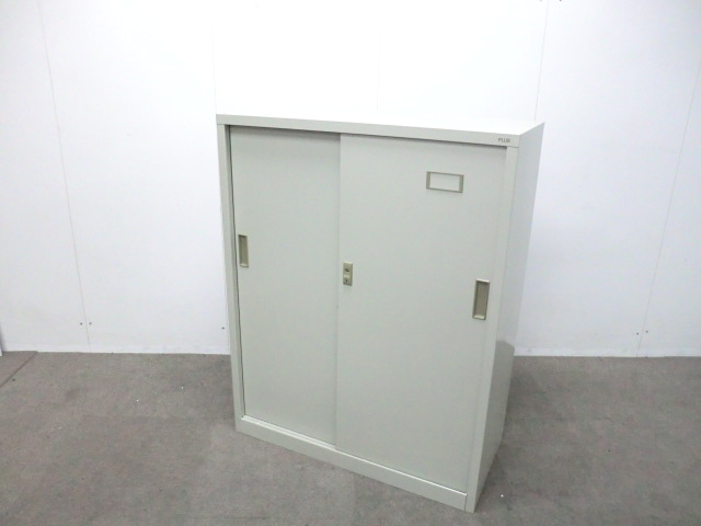 プラス / ニューグレー / 【中古】 引違い書庫