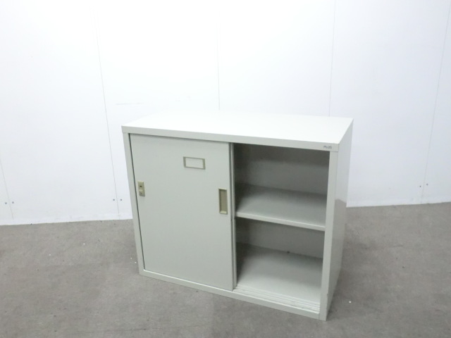 プラス / ニューグレー / 【中古】 引違い書庫