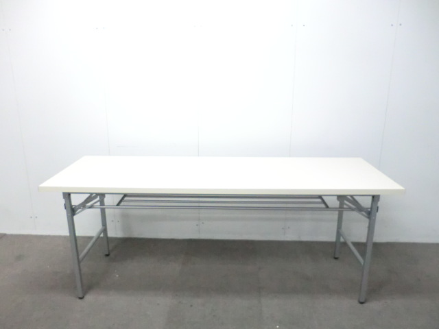折り畳みテーブル / ホワイト / 【中古】