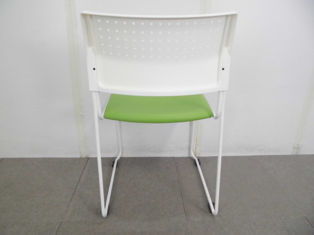 スタッキングチェア/グリーン/【中古】