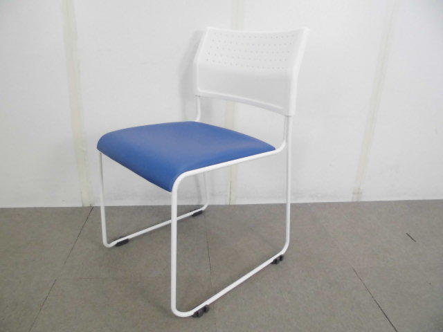 スタッキングチェア/ブルー/【中古】