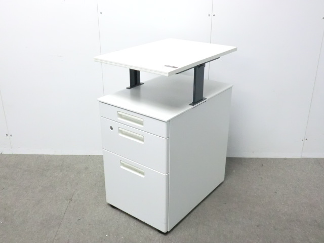 コクヨ / ホワイト / 【中古】 3段ワゴン / 天板昇降