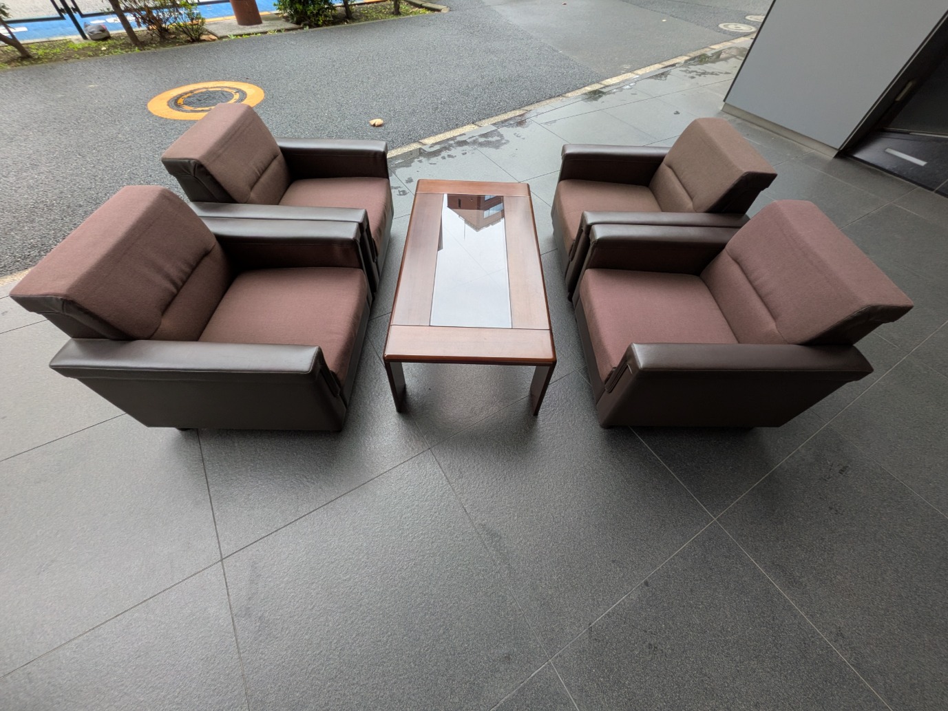 ブラウン/【中古】応接5点セット