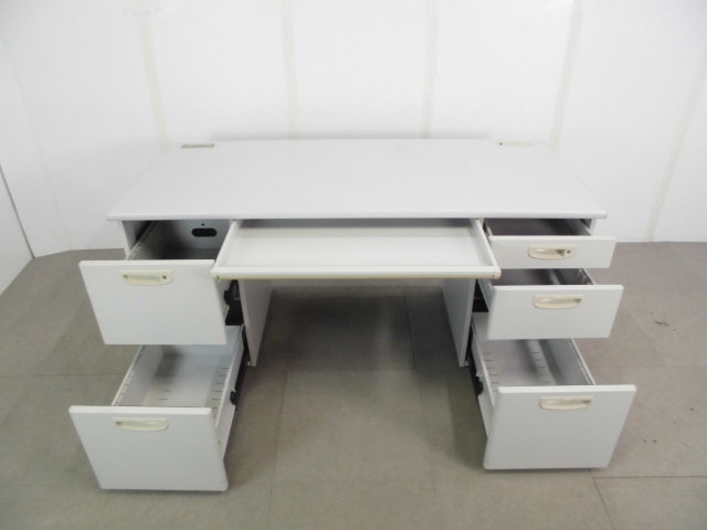 ライオン / ニューグレー / 両袖デスク