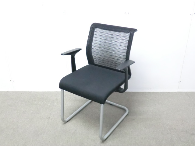 スチールケース/シンク/ブラック/【中古】ミーティングチェア