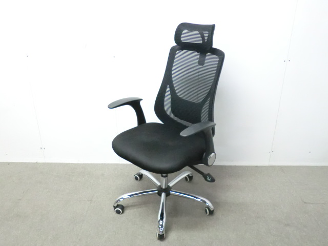 OAチェア / ブラック / 【中古】 肘有