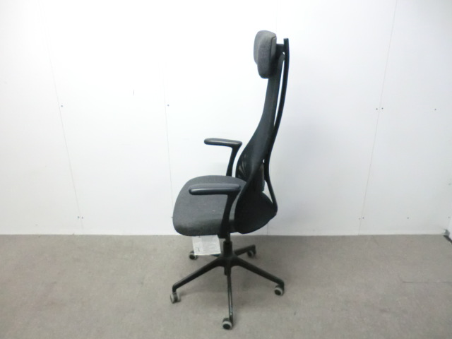 OAチェア / グレー / 【中古】 肘有