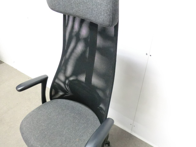 OAチェア / グレー / 【中古】 肘有