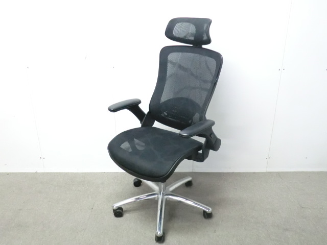 OAチェア / ブラック / 【中古】 肘有
