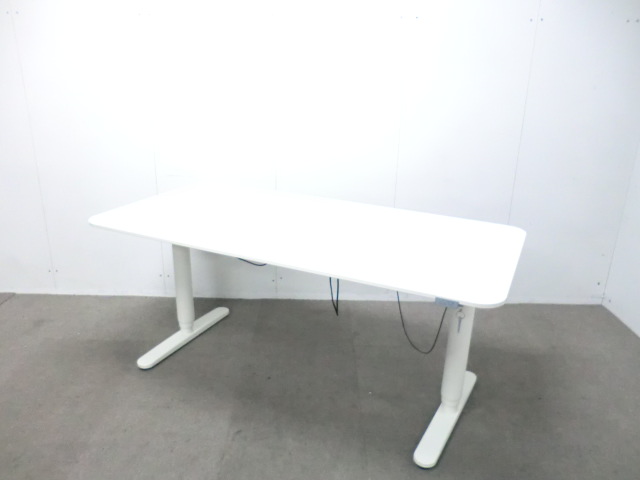 電動昇降テーブル / ホワイト / 【中古】