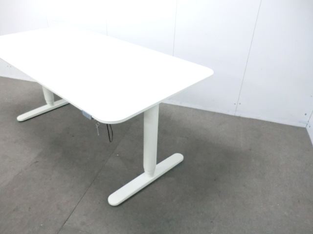 電動昇降テーブル / ホワイト / 【中古】