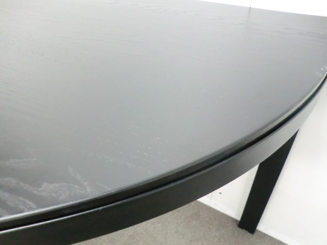 会議テーブル / ブラック / 【中古】 半円