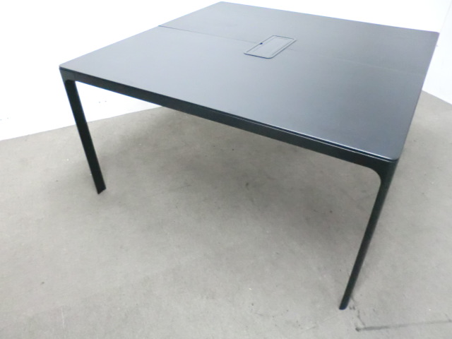 会議テーブル / ブラック / 【中古】 2枚天板