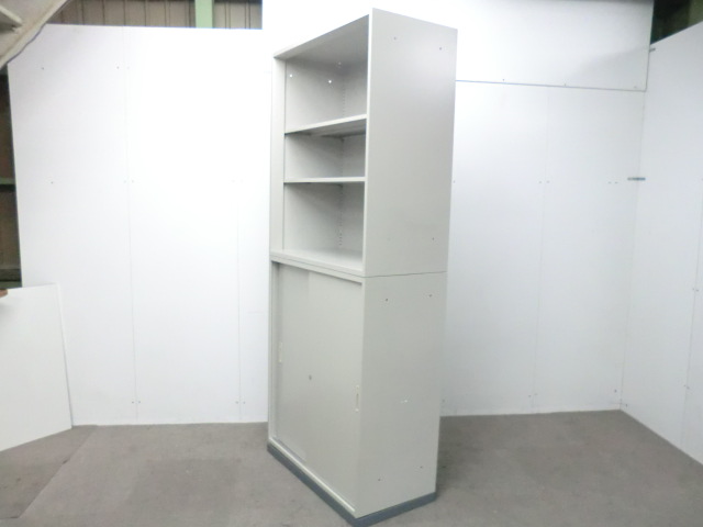 上下連結書庫/ ニューグレー / 【中古】 オープン/3ラテ