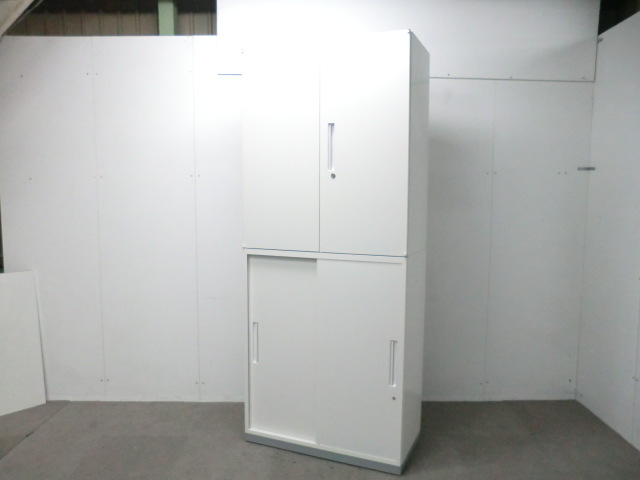 イナバ/ リベスト / ホワイト / 【中古】 上下連結書庫