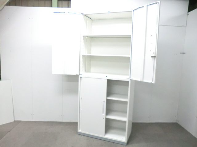 イナバ/ リベスト / ホワイト / 【中古】 上下連結書庫