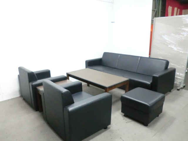 コクヨ / ブラック / 【中古】 応接6点セット