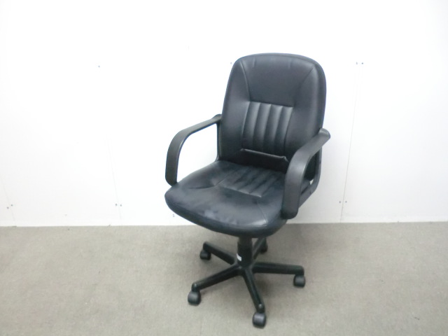 役員チェア / ブラック / 【中古】 フェイクレザー