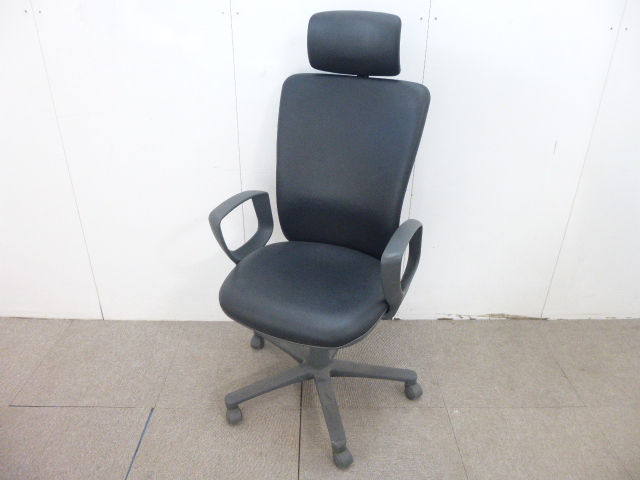 アイコ/ブラック/OAチェア/肘有/ヘッドレスト付