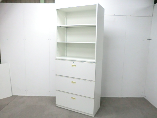 シンライン / ホワイト / 【中古】 上下連結書庫